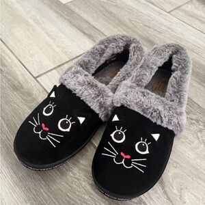 SKETCHERS BOB’S Cozy Meow Cat Slippers, Size 9